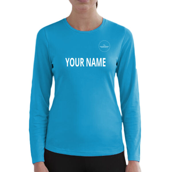 Womens Long Sleeve Tee (Blue) Thumbnail